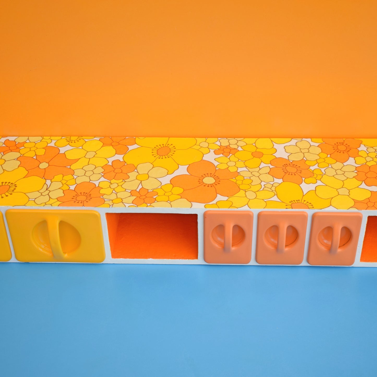 Vintage 1970s Scoop Drawer Unit - Flower Power .