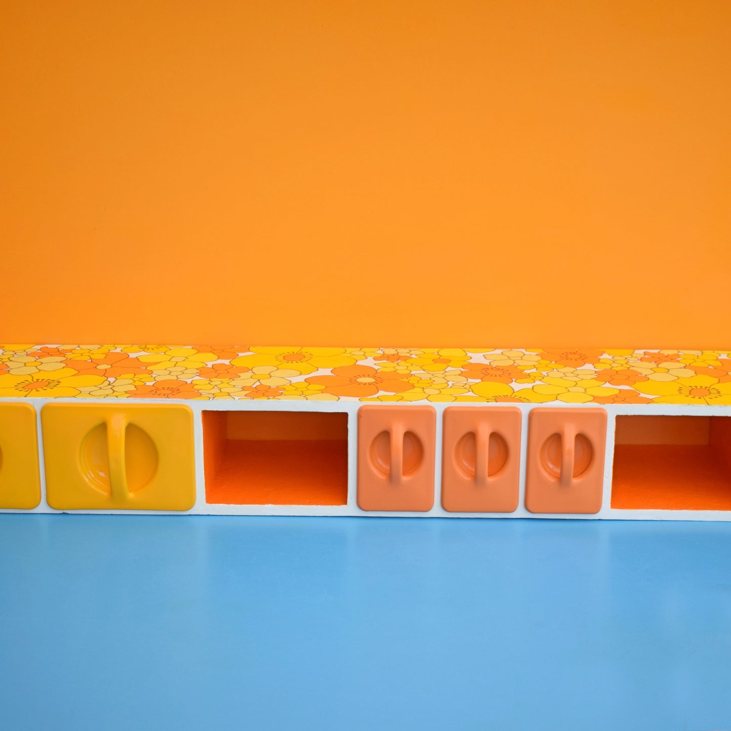 Vintage 1970s Scoop Drawer Unit - Flower Power .