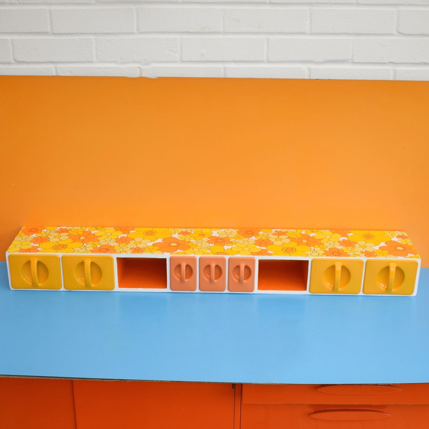 Vintage 1970s Scoop Drawer Unit - Flower Power .
