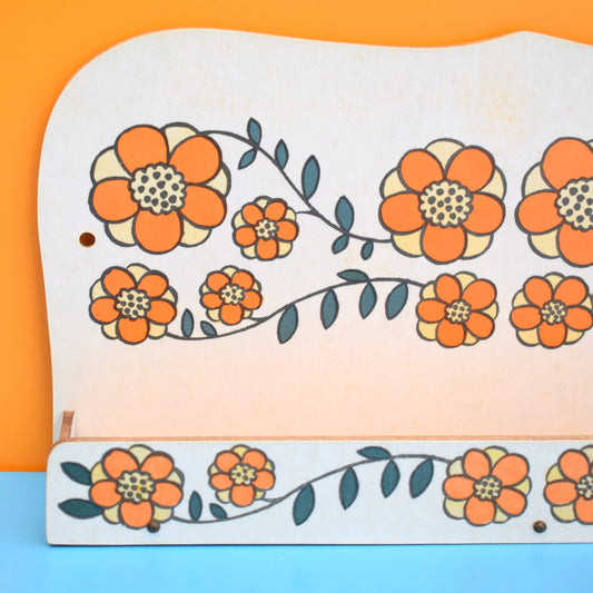 Vintage 1960s Taunton Vale Shelf - Flower Design - Orange by Vintage
