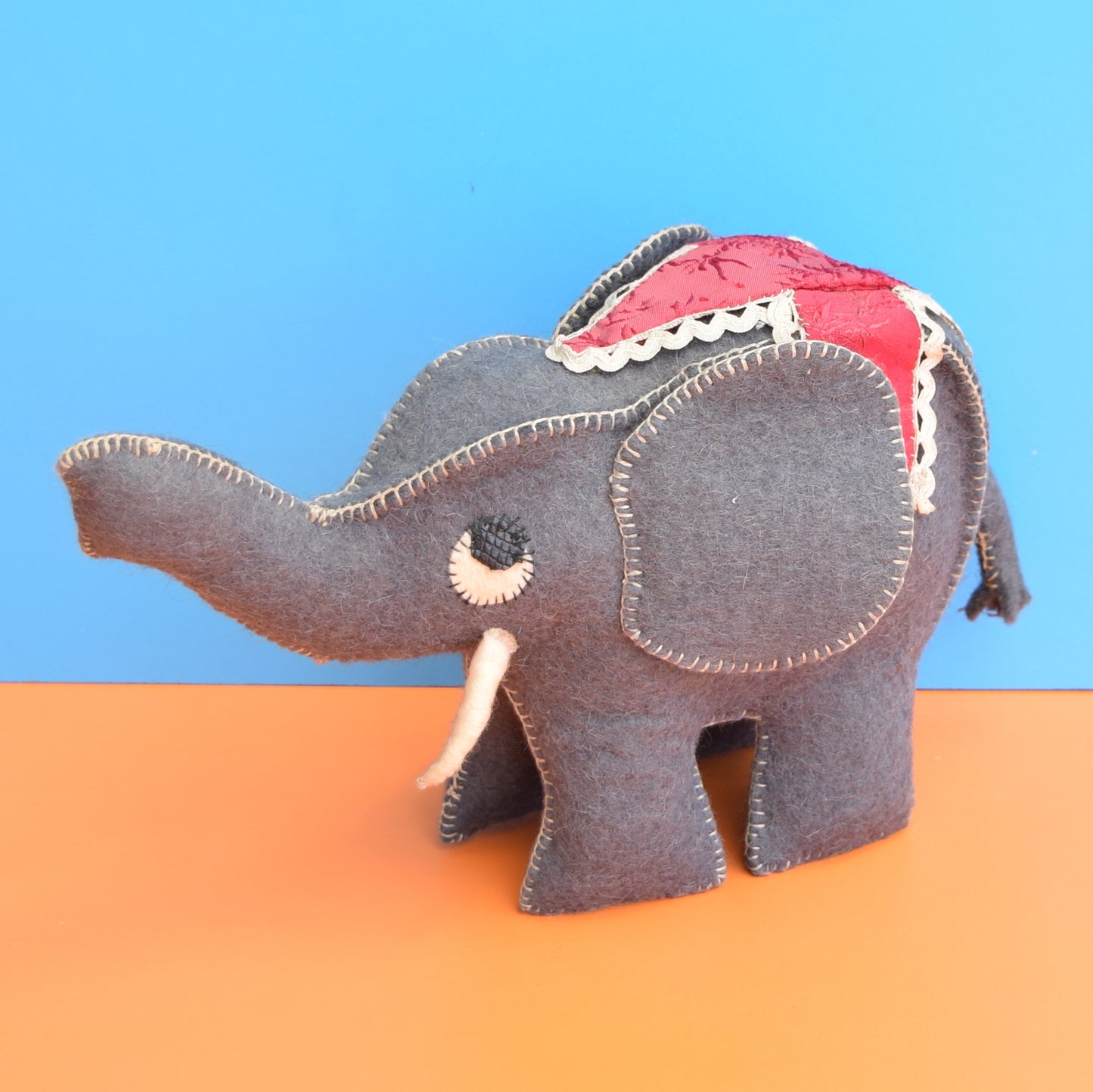 Vintage 1950s Felt Elephant Toy - Lovely