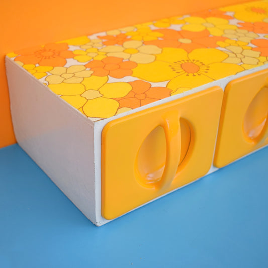 Vintage 1970s Scoop Drawer Unit - Flower Power .