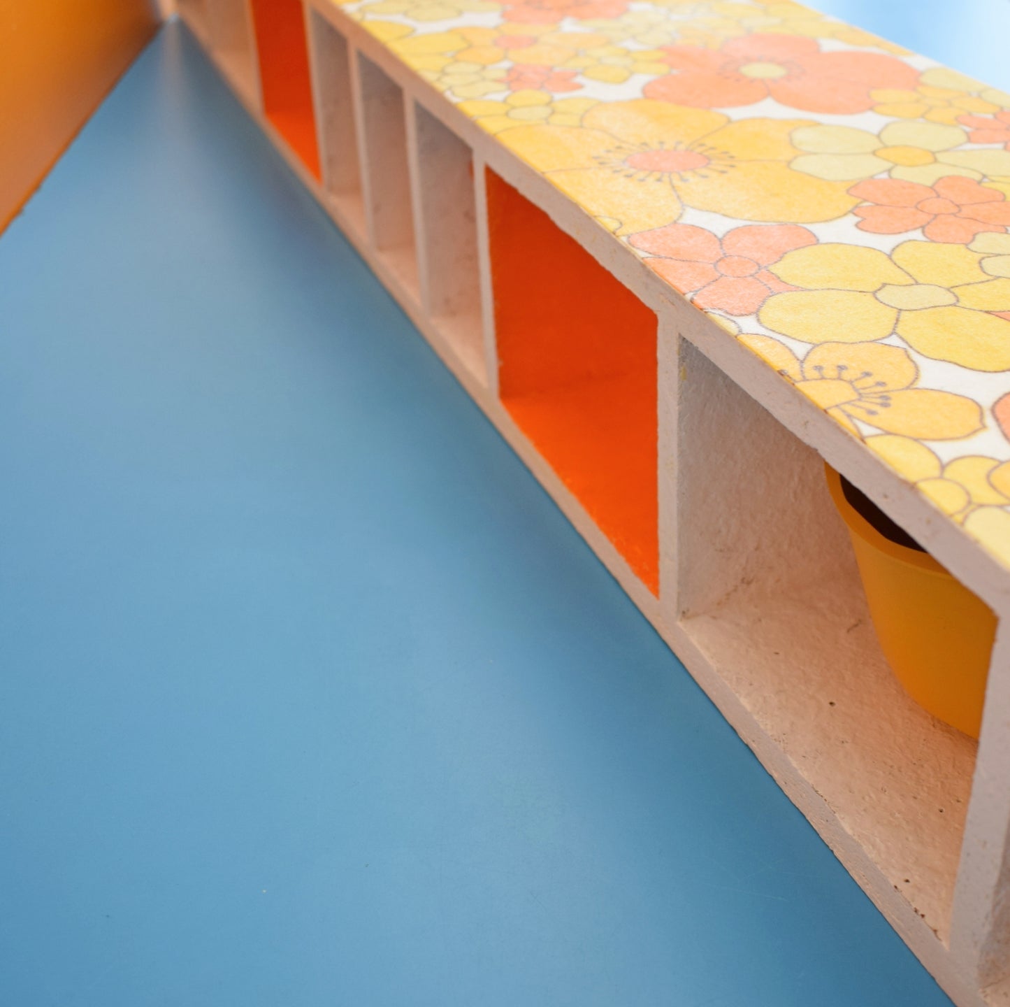 Vintage 1970s Scoop Drawer Unit - Flower Power .