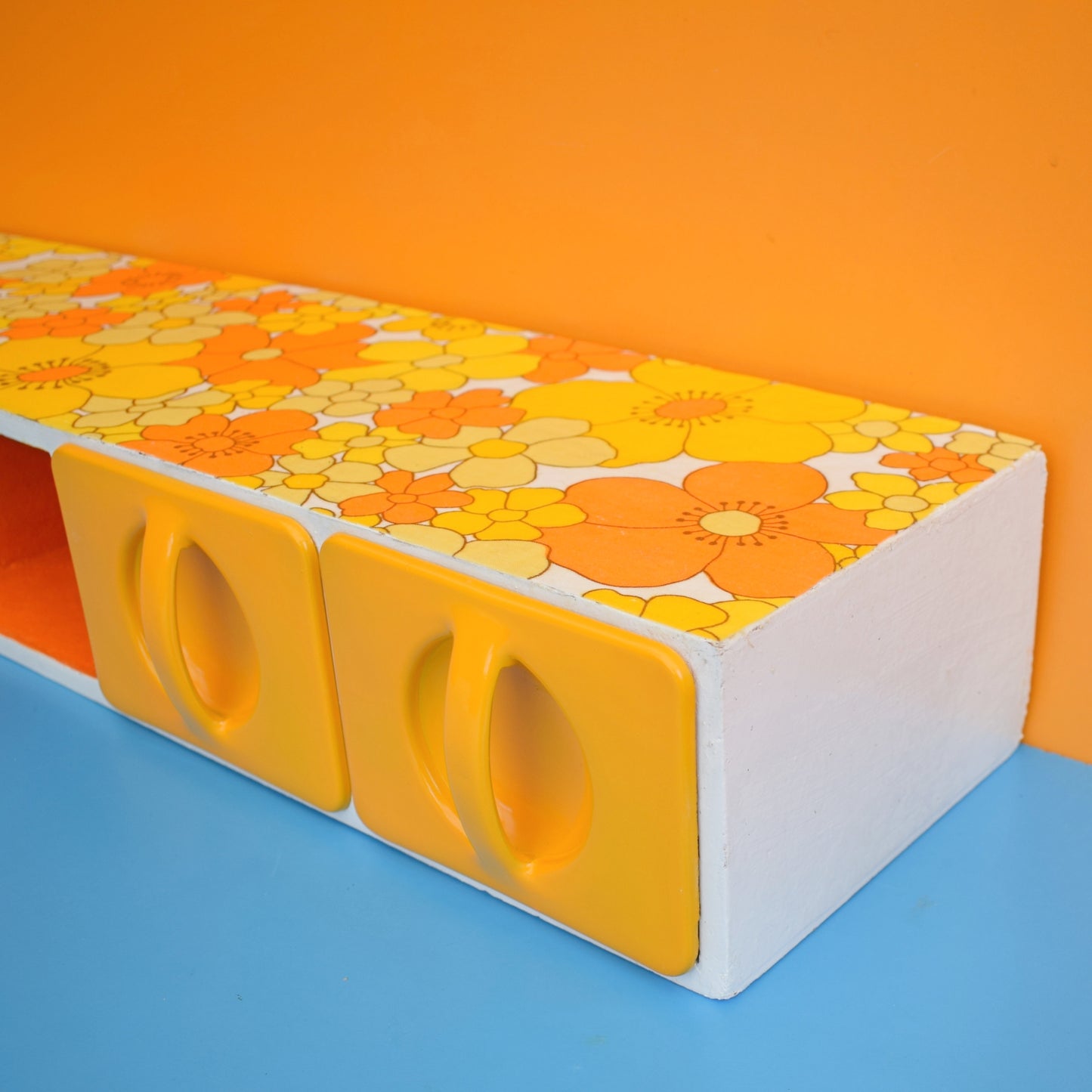 Vintage 1970s Scoop Drawer Unit - Flower Power .