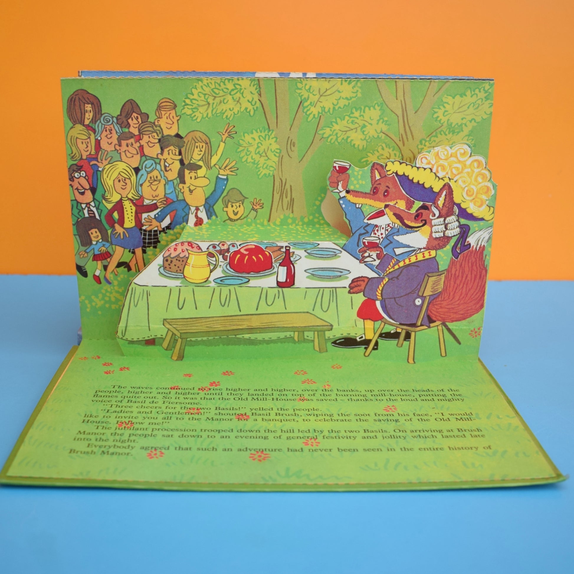 Vintage 1970s Book/ Hand Puppets - Basil Brush/ Gordon by Pineapple Retro