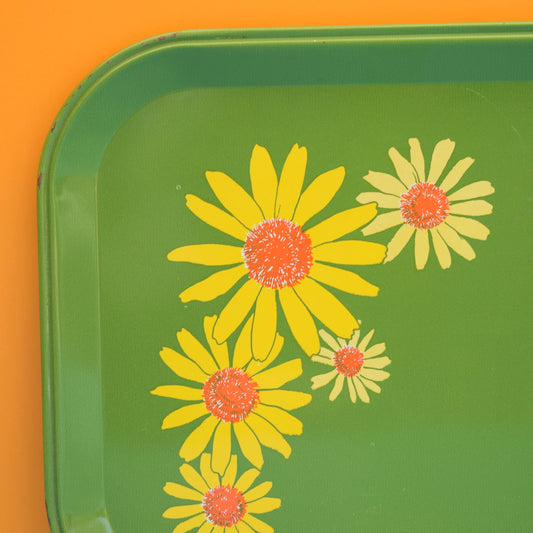 Vintage 1960s American Tin Tray - Flower Power