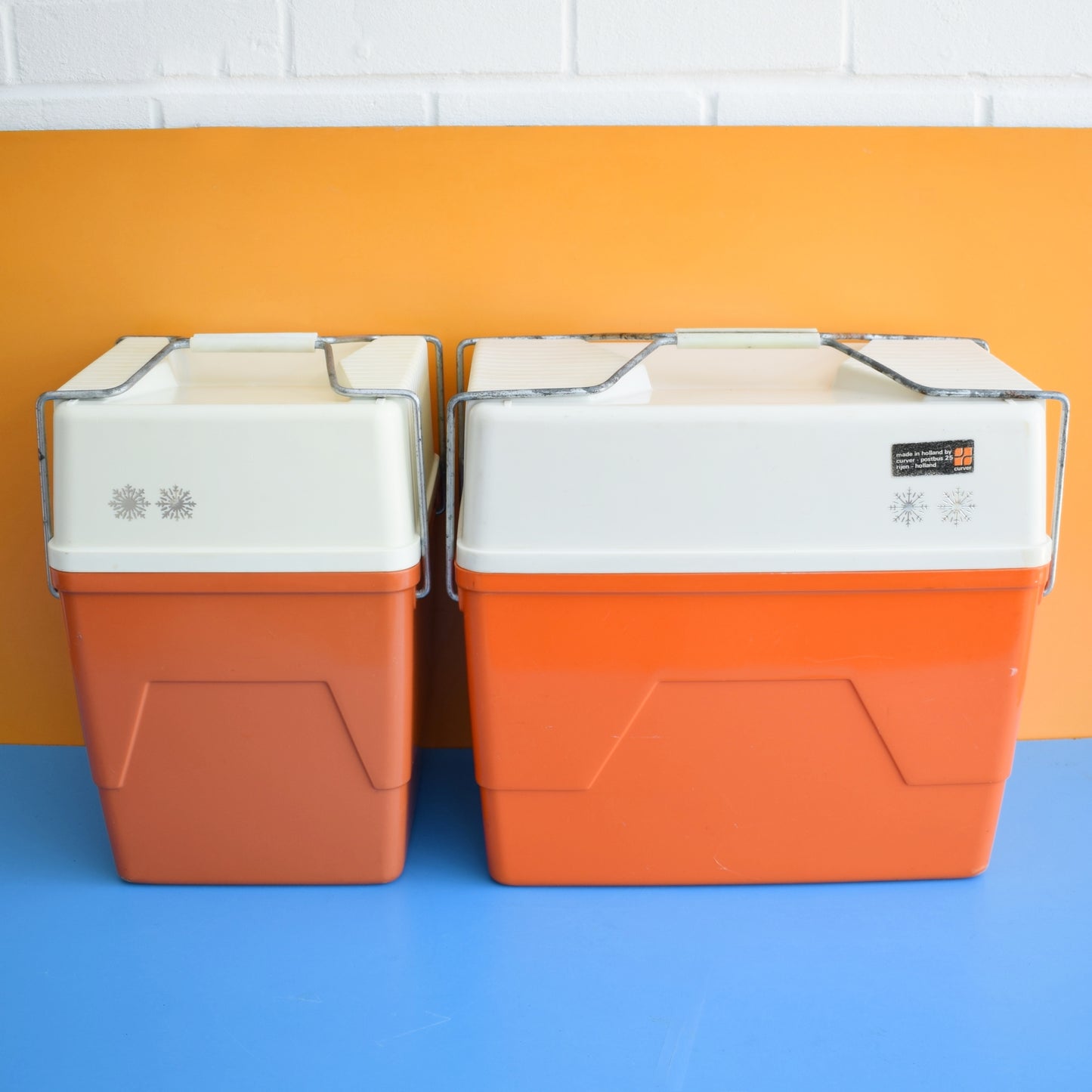 Vintage 1970s Cool boxes - Dutch- Orange