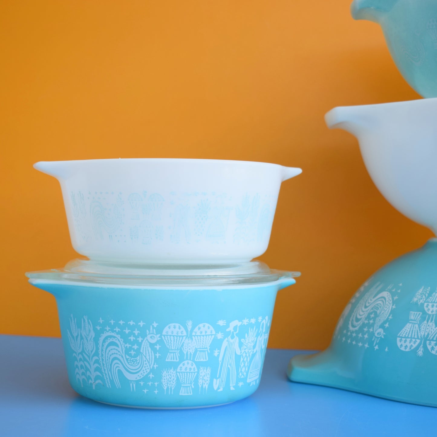 Vintage 1950s Pyrex Glass Bowls - Butterprint