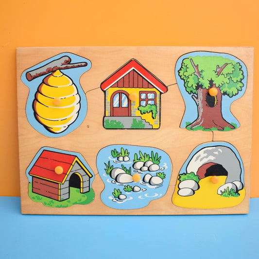 Vintage 1980s Wooden Jigsaw Puzzle - Larger Pieces by Pineapple Retro