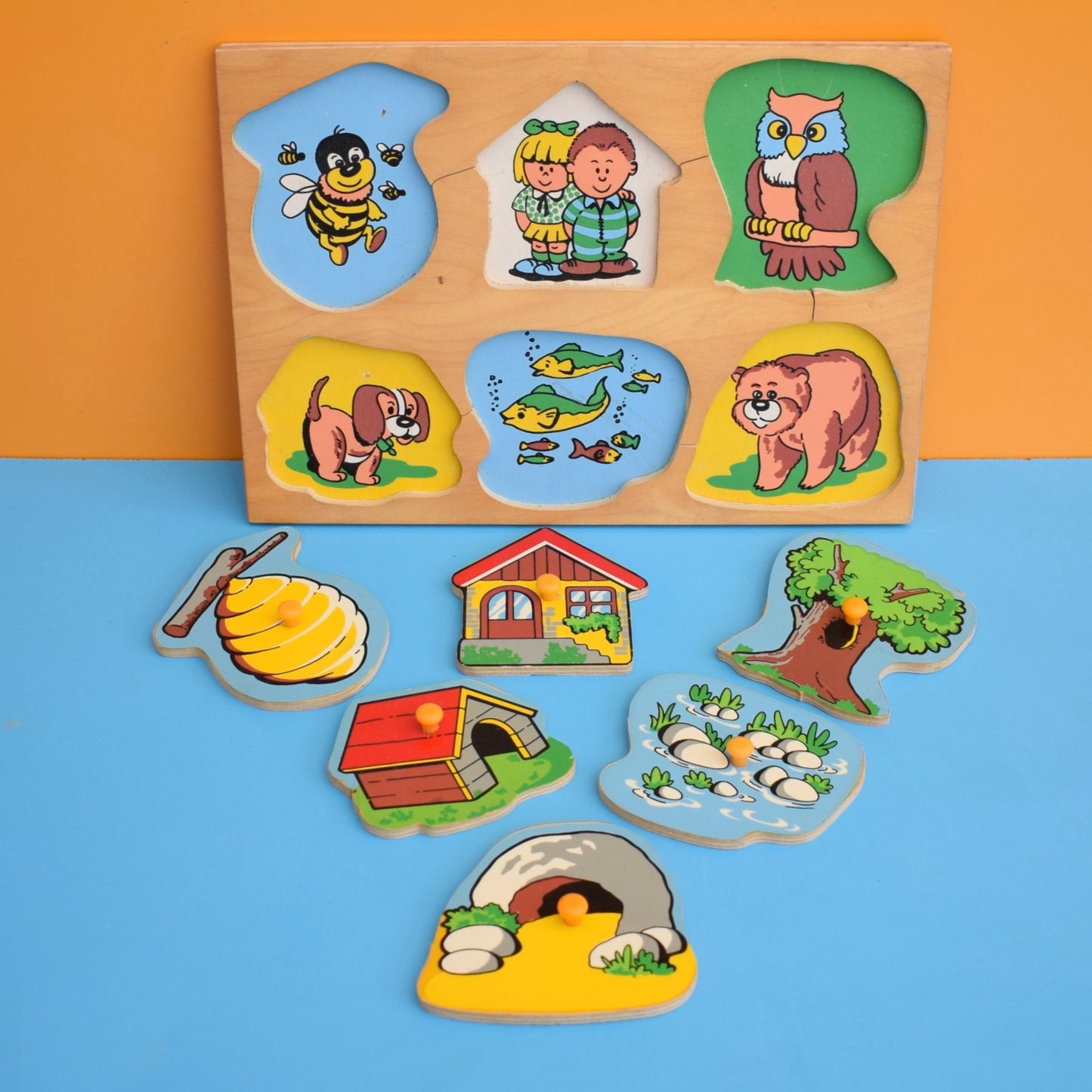 Vintage 1980s Wooden Jigsaw Puzzle - Larger Pieces