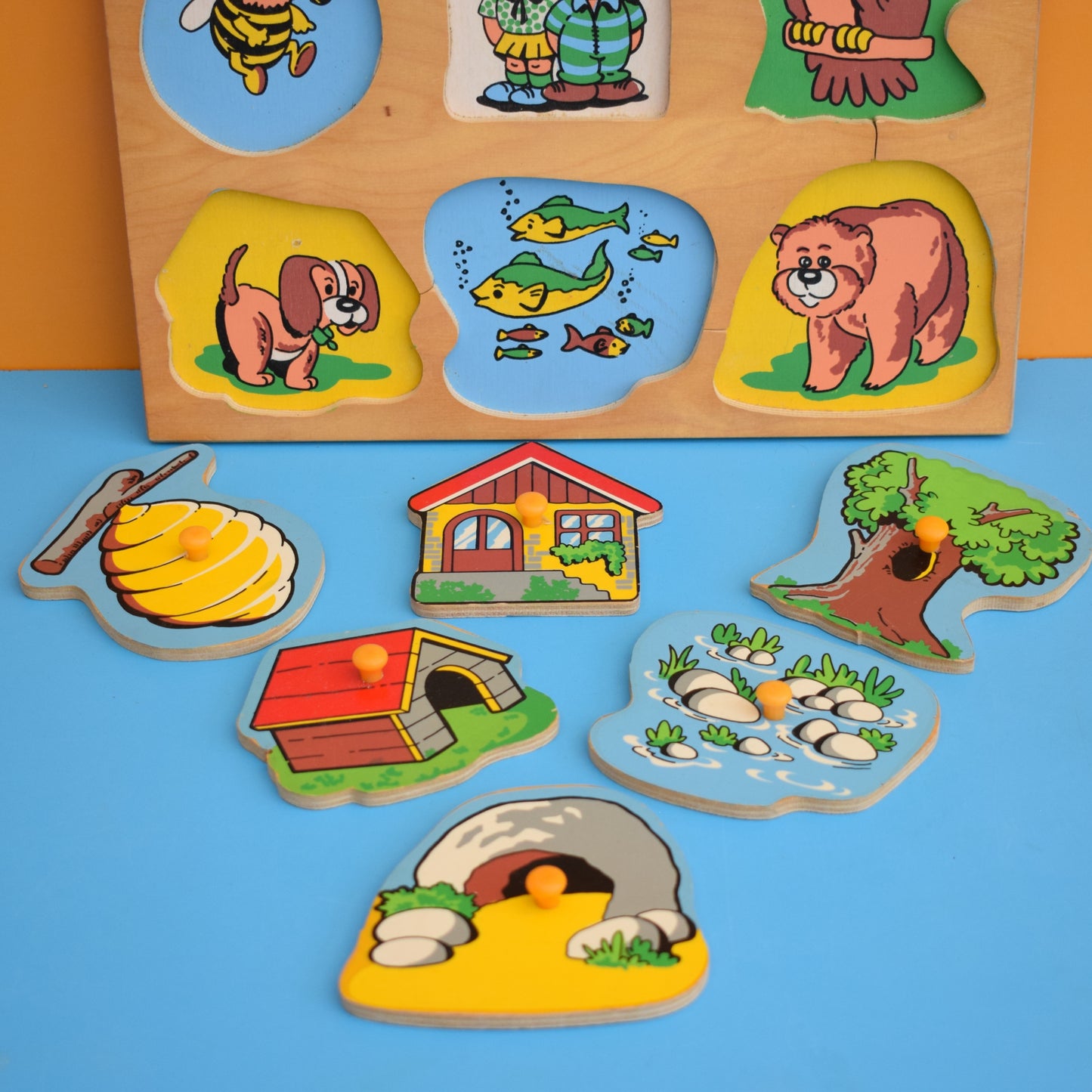Vintage 1980s Wooden Jigsaw Puzzle - Larger Pieces
