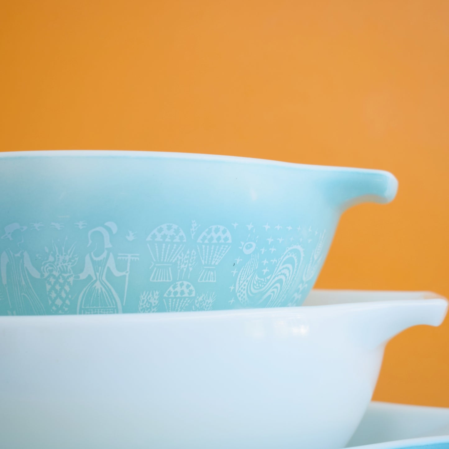 Vintage 1950s Pyrex Glass Bowls - Butterprint