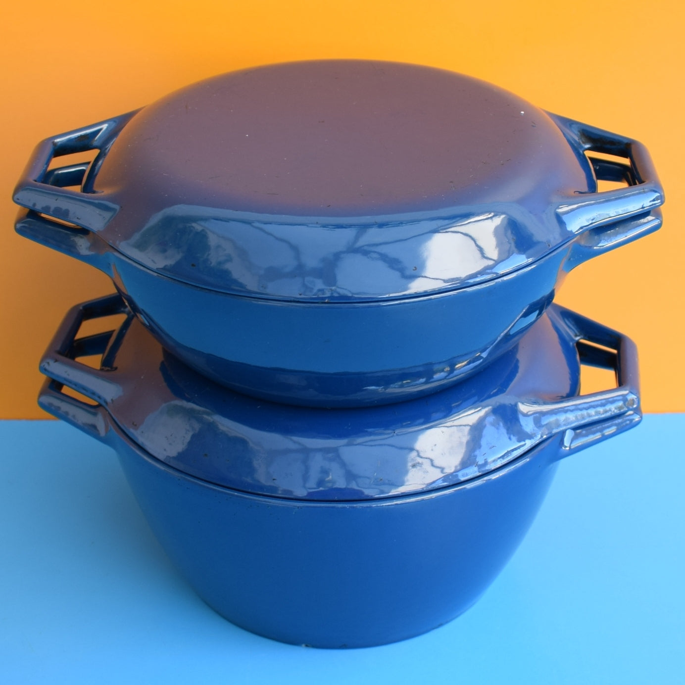 Vintage 1960s Enamel Casserole- Nacco Denmark by Vintage