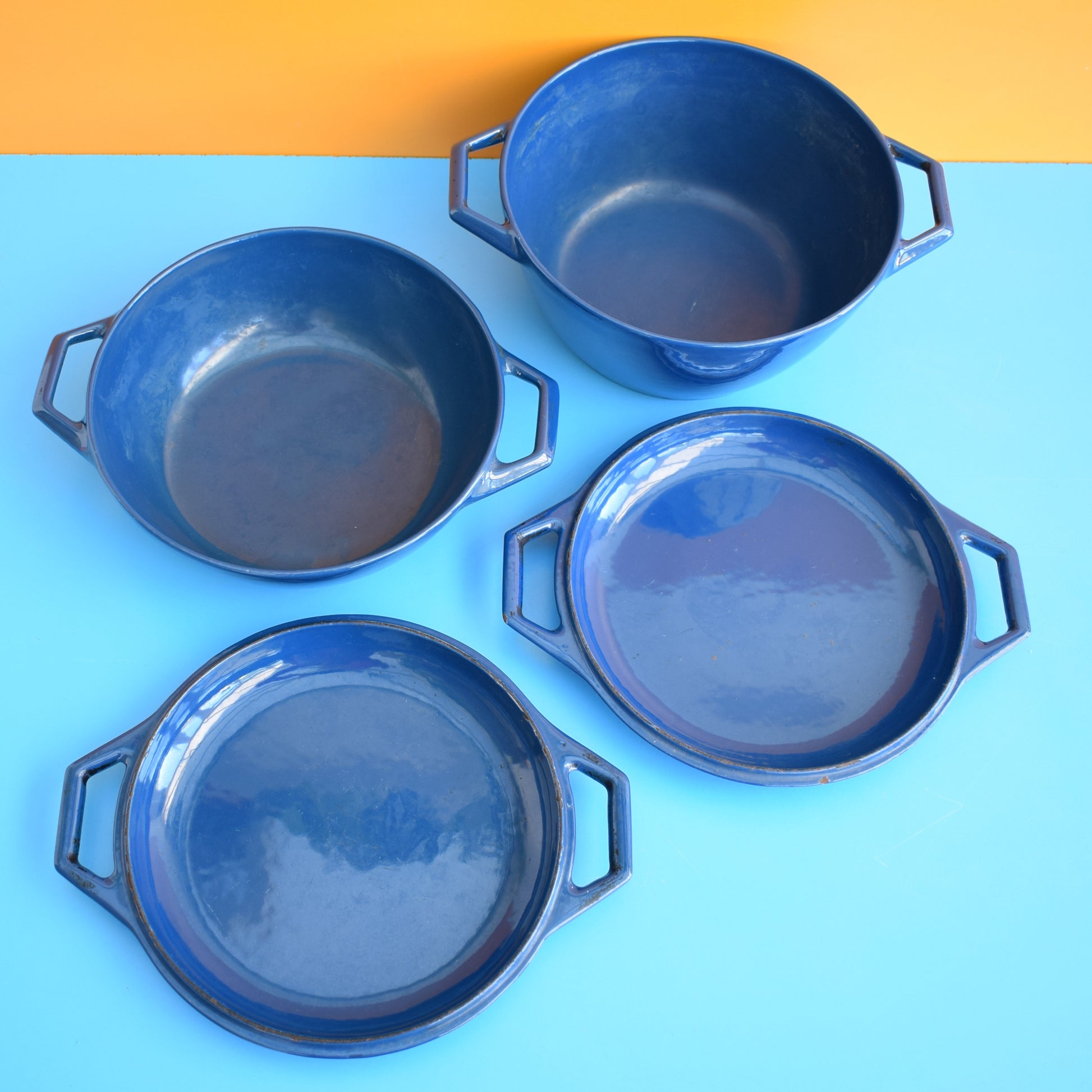Vintage 1960s Enamel Casserole- Nacco Denmark by Vintage