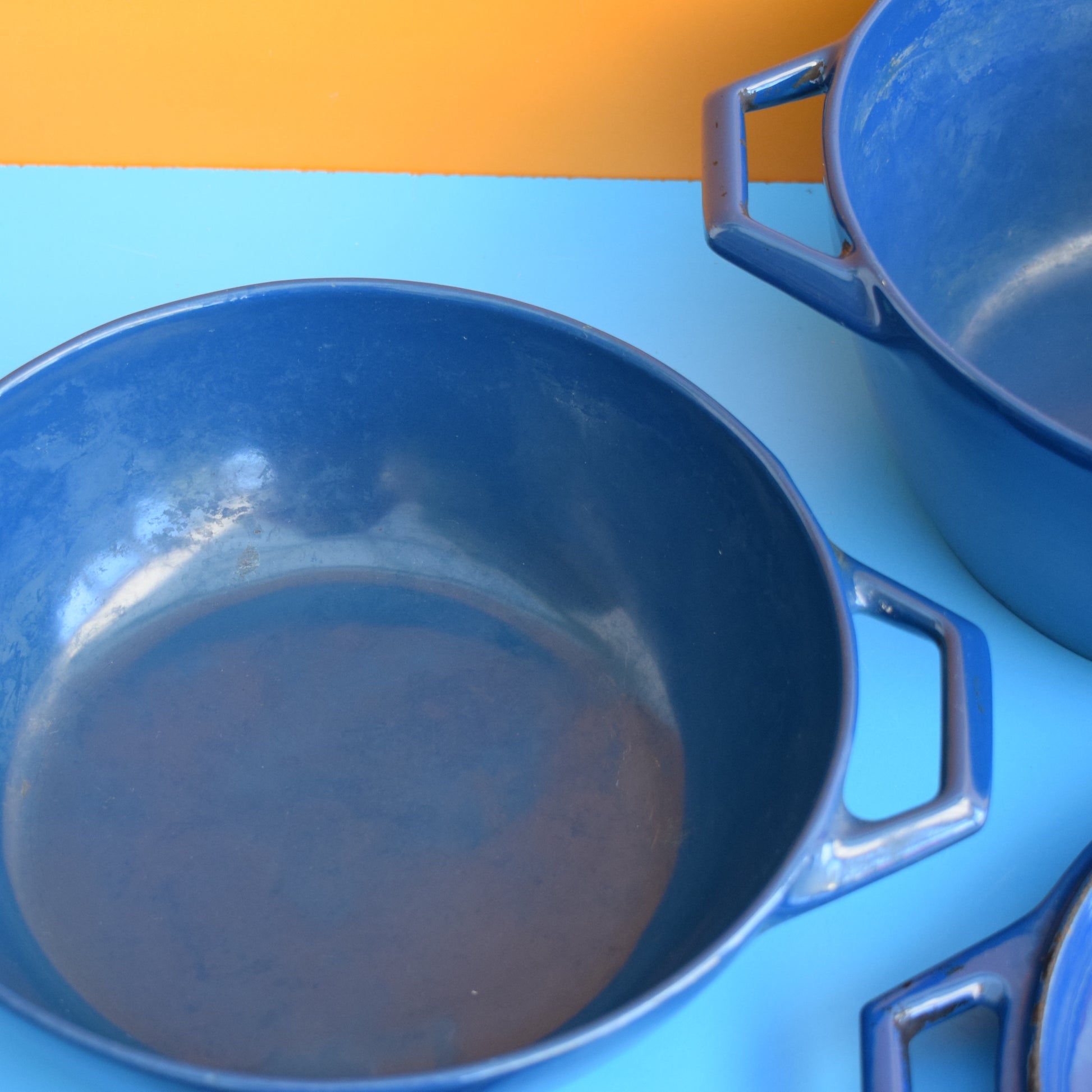 Vintage 1960s Enamel Casserole- Nacco Denmark by Vintage