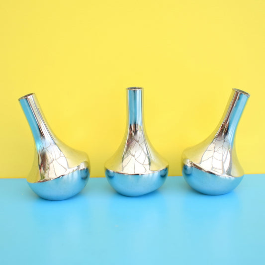 Vintage 1970s Cast Metal / Chrome Candle Holders - Mellor, Dansk , Quistgaard
