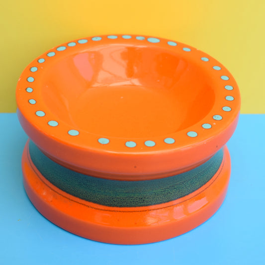 Vintage 1960s Italian Dish / Candle Holder - Orange by Pineapple Retro