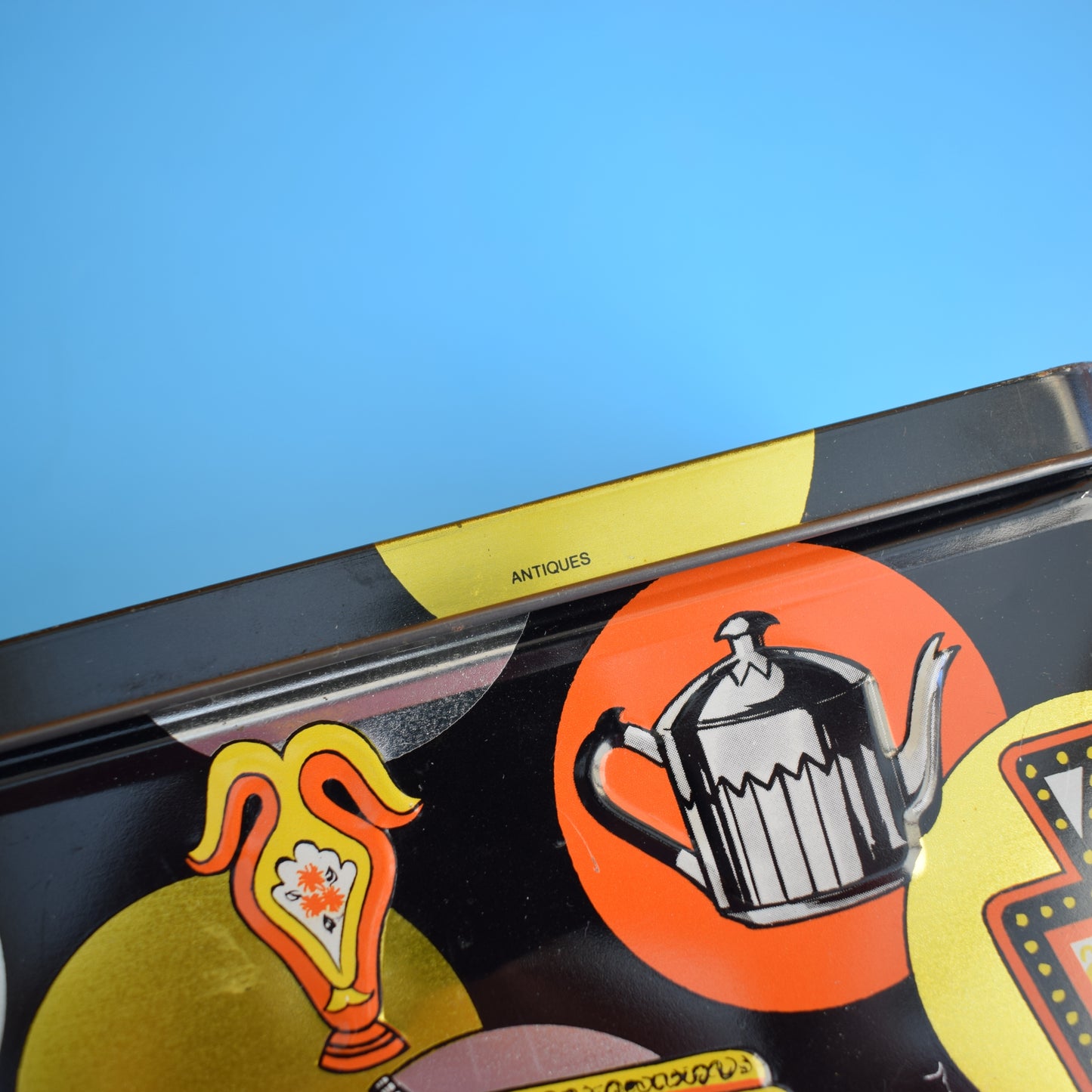 Vintage 1970s Rectangular Metal Tin - Antiques