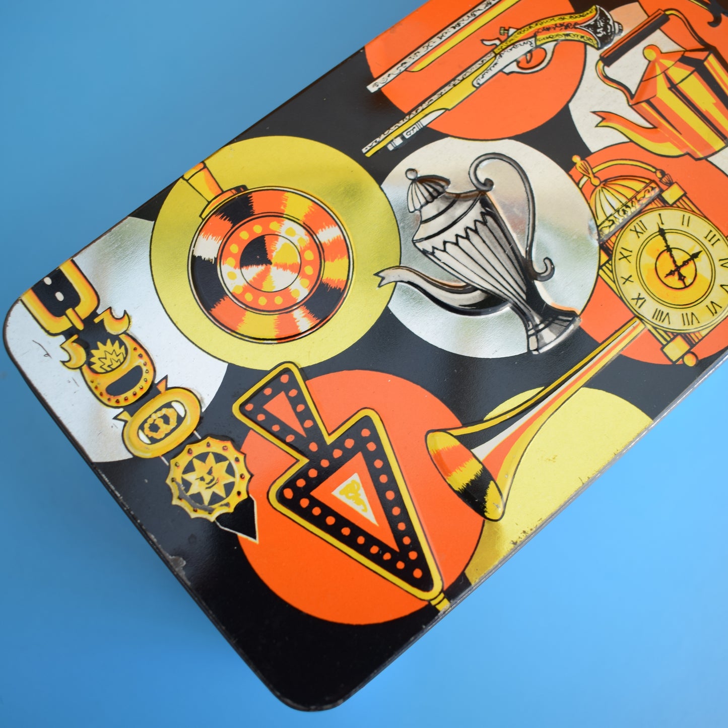 Vintage 1970s Rectangular Metal Tin - Antiques