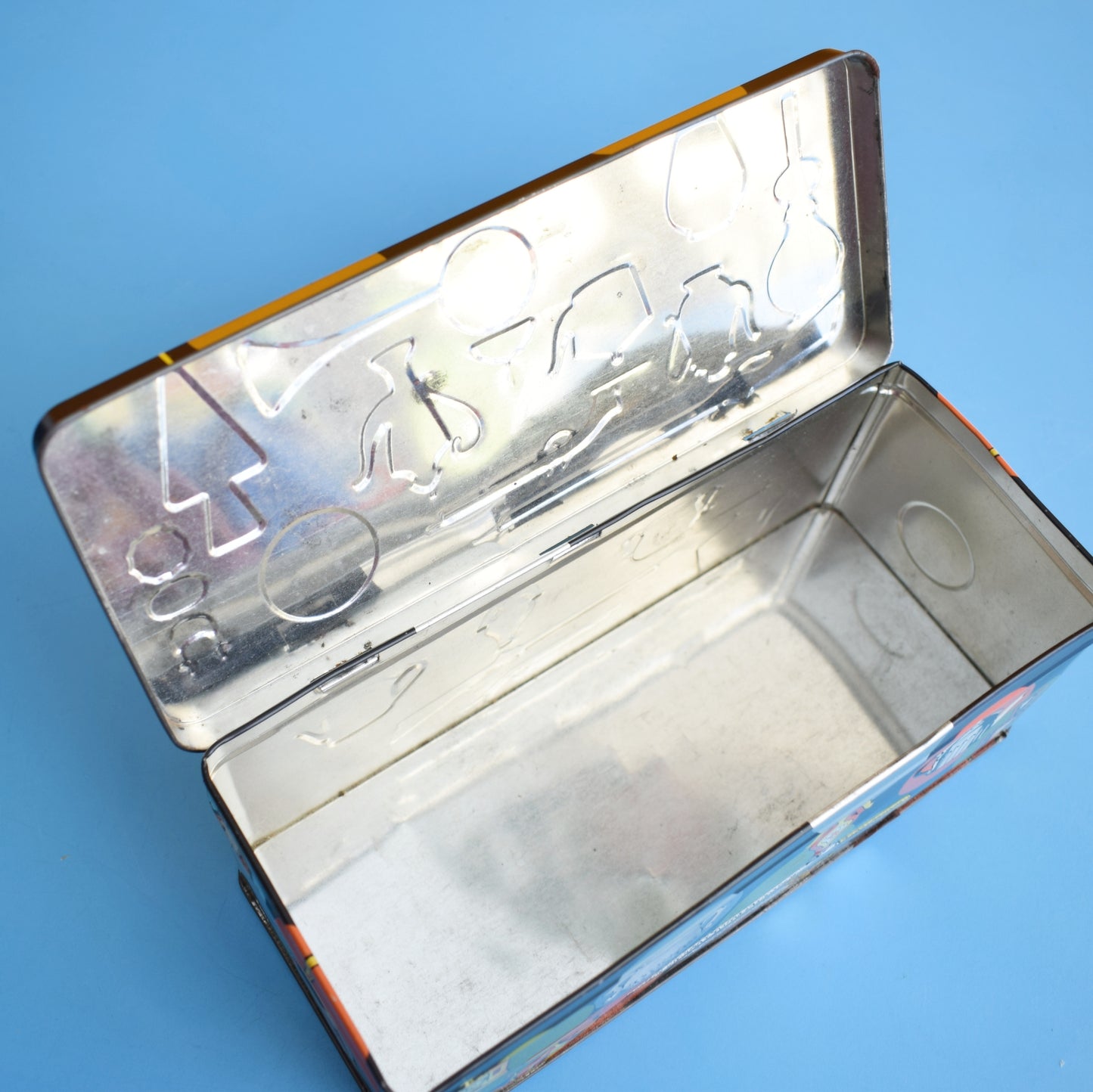 Vintage 1970s Rectangular Metal Tin - Antiques