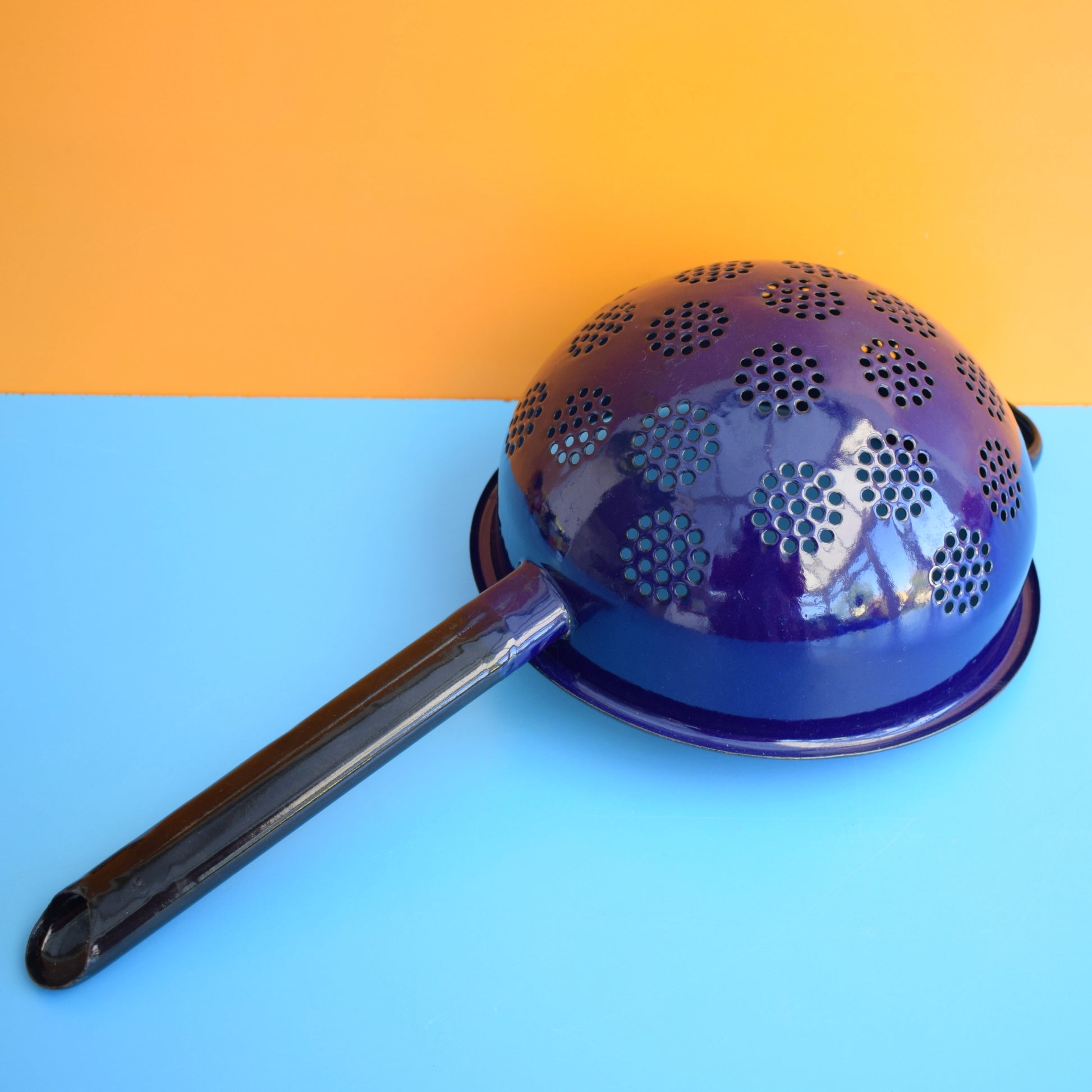 Vintage 1970s Enamel Colander - Habitat by Vintage