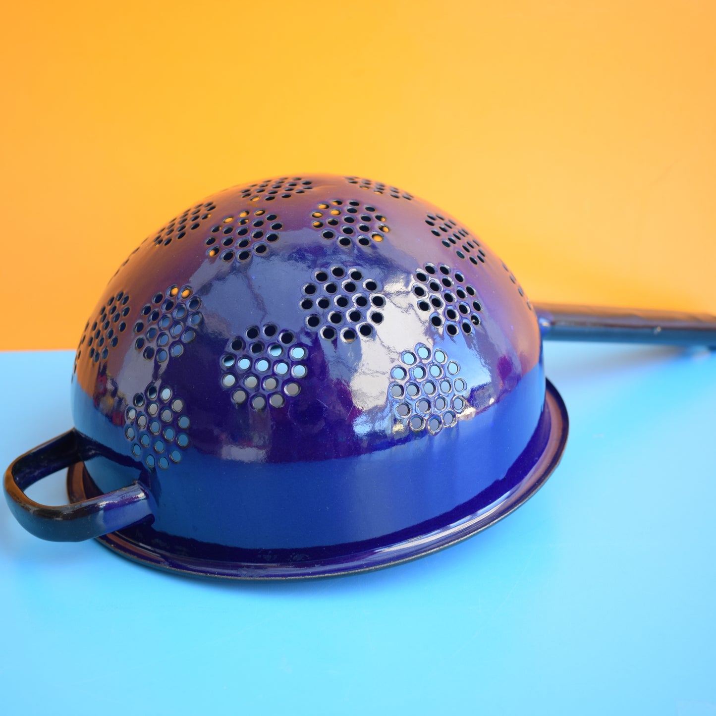 Vintage 1970s Enamel Colander - Habitat by Vintage