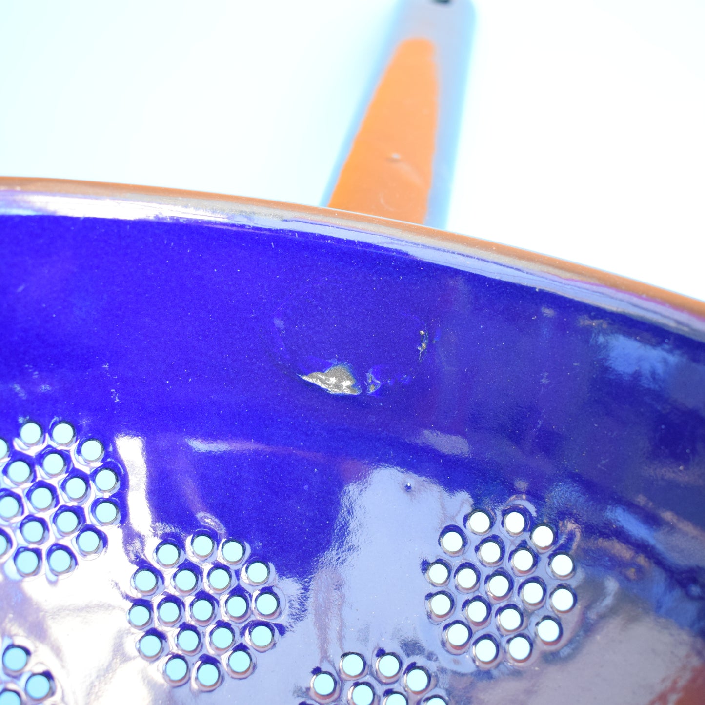 Vintage 1970s Enamel Colander - Habitat by Vintage