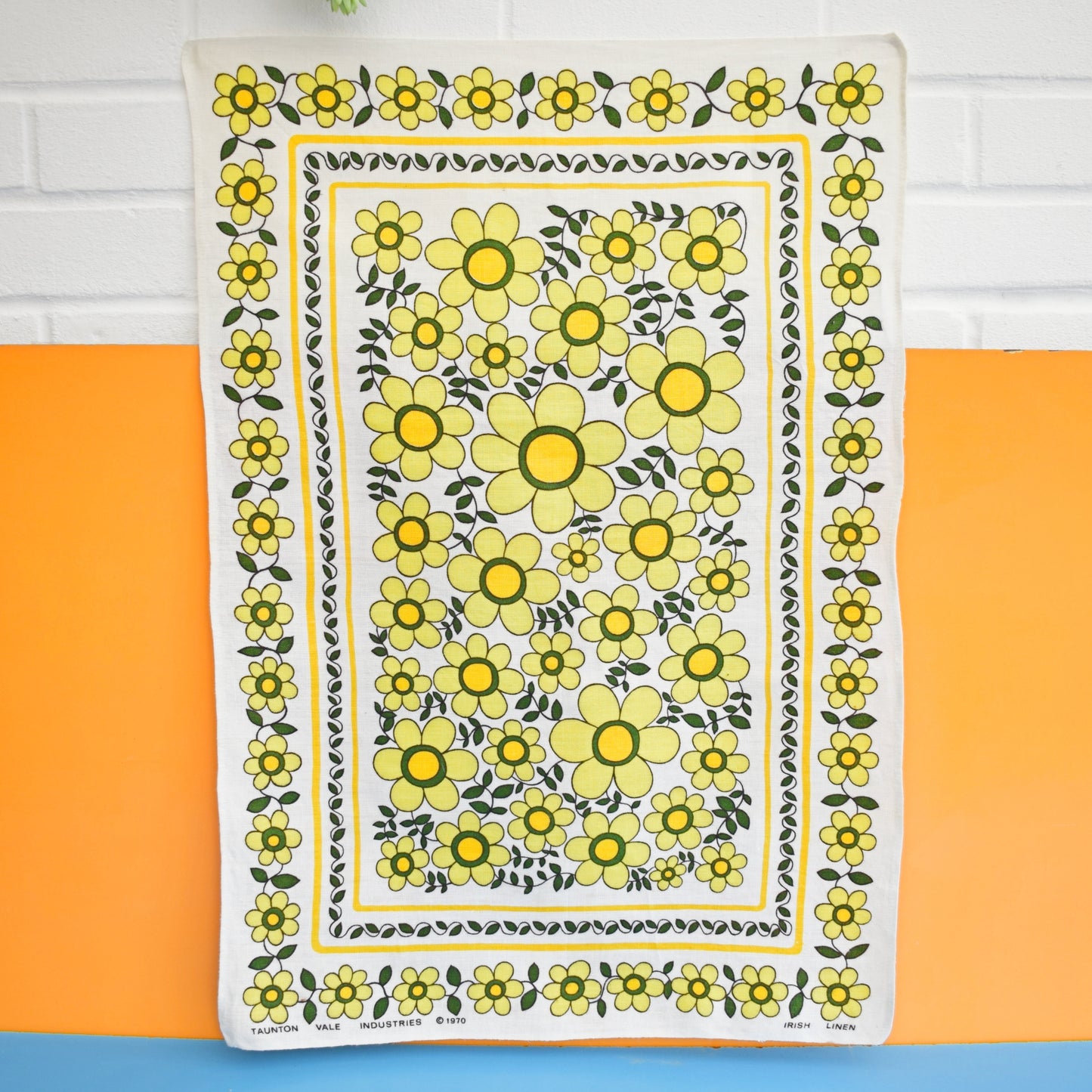 Vintage 1960s Tea Towel - Taunton Vale - Flower