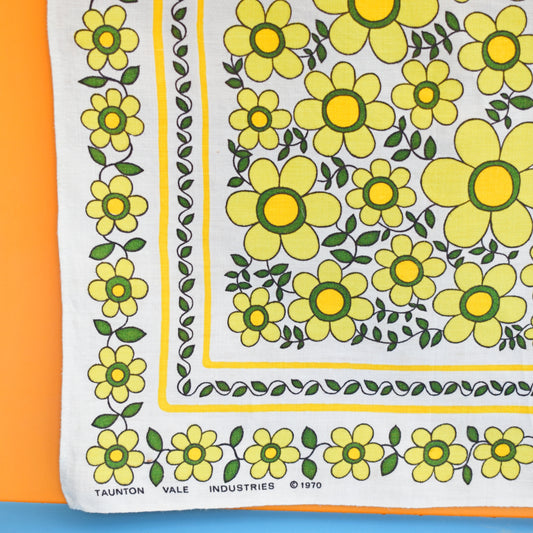 Vintage 1960s Tea Towel - Taunton Vale - Flower