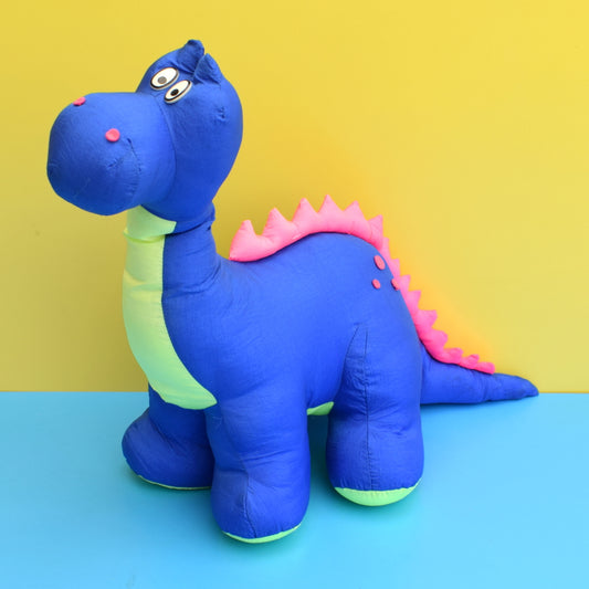 Vintage 1980s Squashy Large Dino Toy - Shell Suit Material! by Pineapple Retro