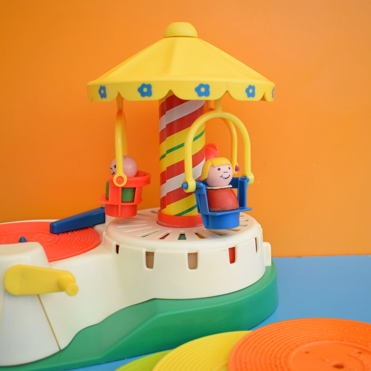 Vintage 1980s Fisher Price - Carousel Record Player .