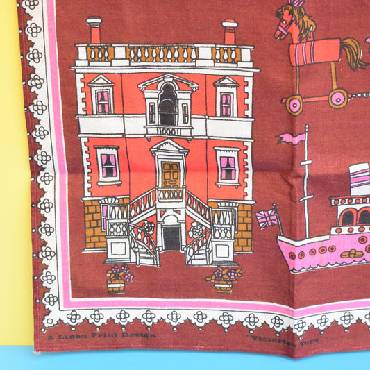 Vintage 1970s Unused Cotton Tea Towel - Victorian Toys - Dolls House - Pamela Kay