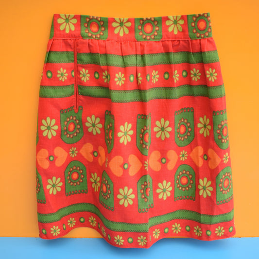 Vintage 1970s M&S Half Apron - Flower Power