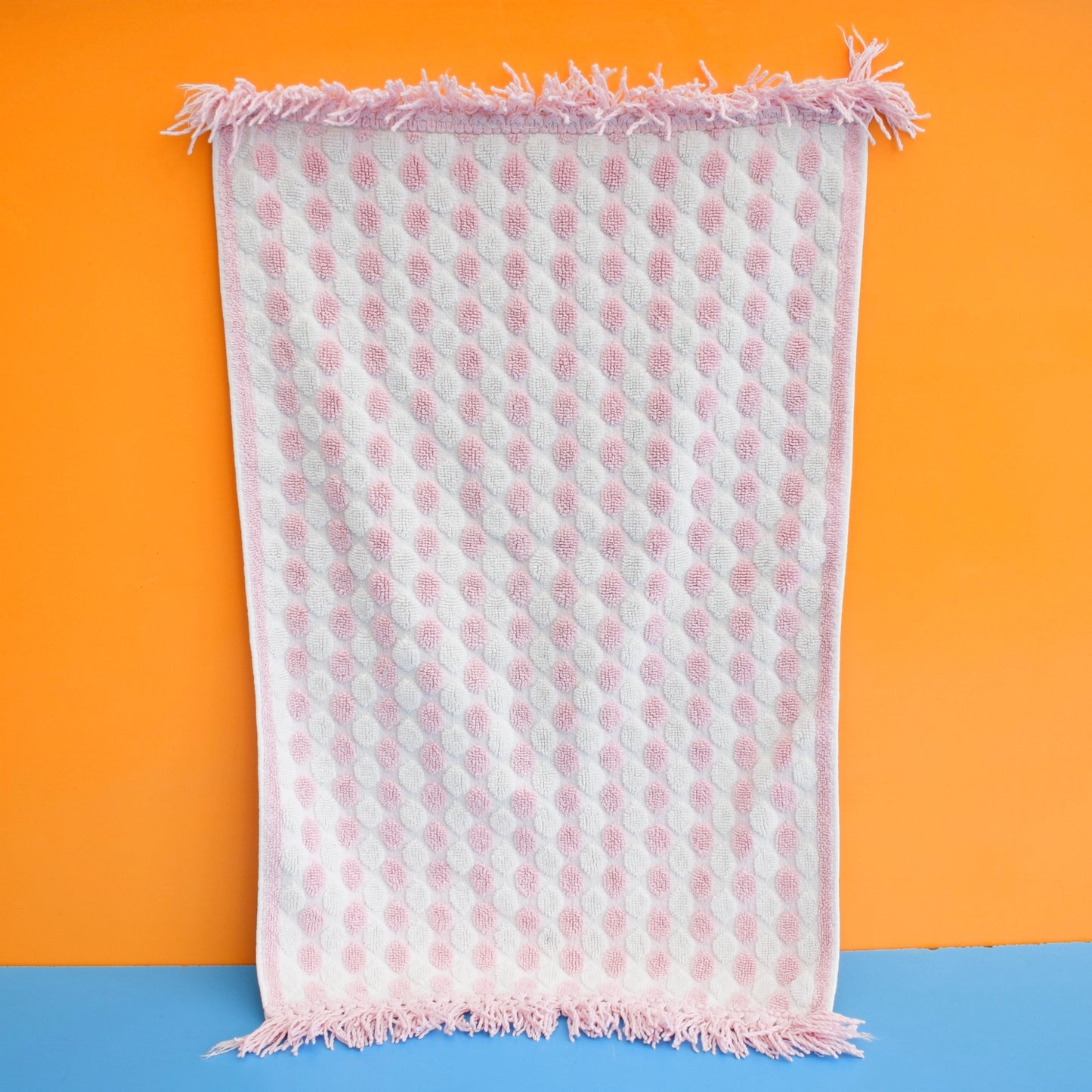 Vintage 1960s Cotton Hand Towel - Pink