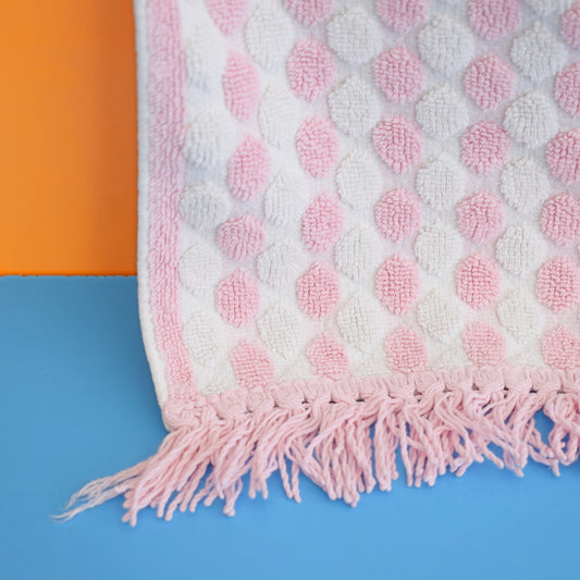 Vintage 1960s Cotton Hand Towel - Pink by Pineapple Retro