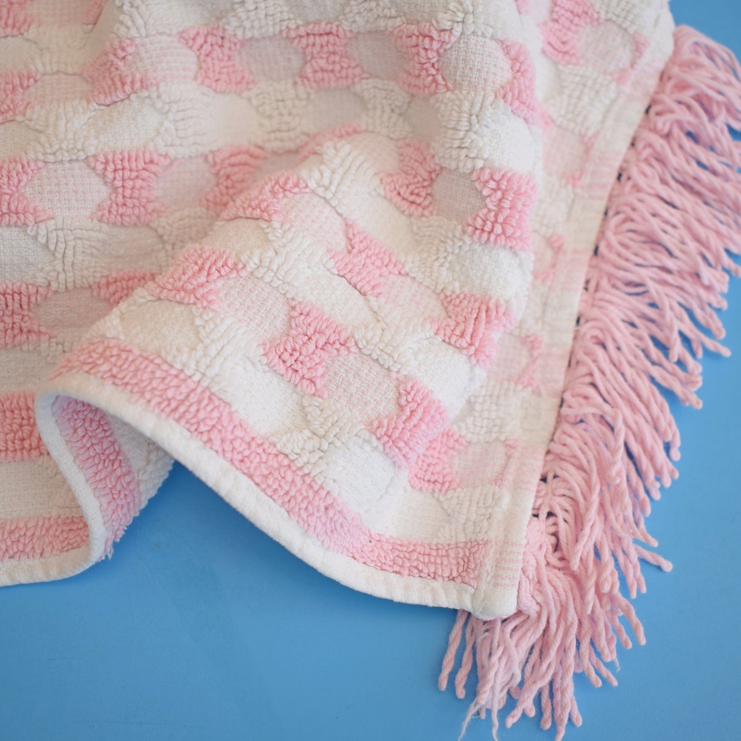 Vintage 1960s Cotton Hand Towel - Pink