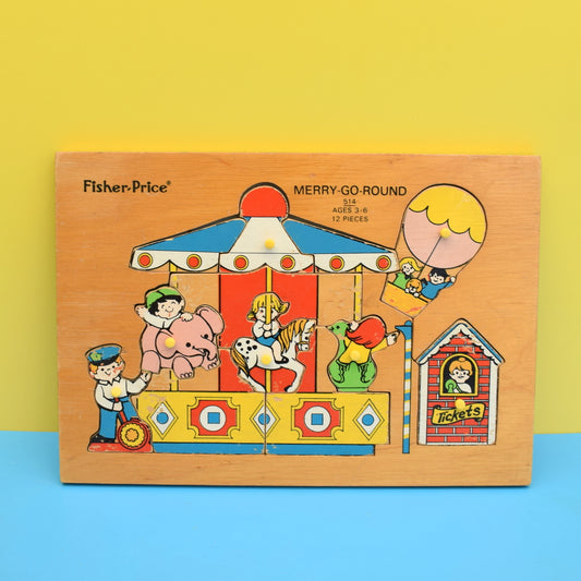 Vintage 1970s Wooden Jigsaw Puzzle - by Fisher Price