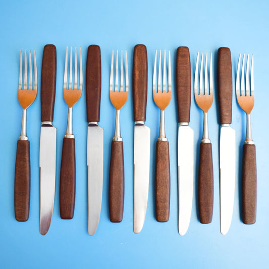 Vintage 1960s Teak Webber & Hill Cutlery by Vintage
