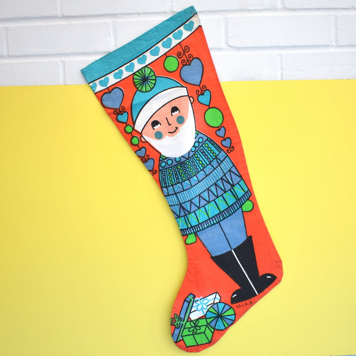 Vintage 1970s Swedish Christmas Stockings - Two Designs