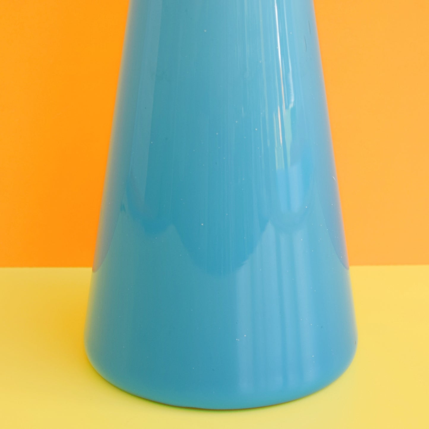 Vintage 1960s Italian Glass Genie Bottle - Cased Blue