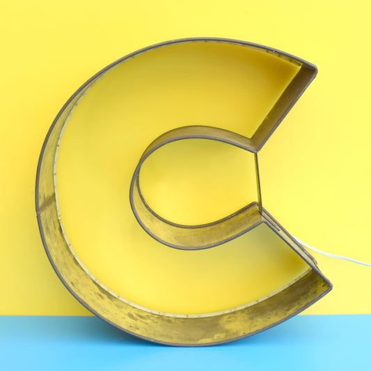 Vintage Industrial Letter C - Metal With LED Lights by Pineapple Retro