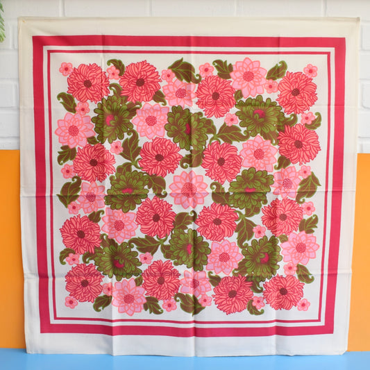Vintage 1970s Tablecloth - Flower Power - Pinks by Pineapple Retro
