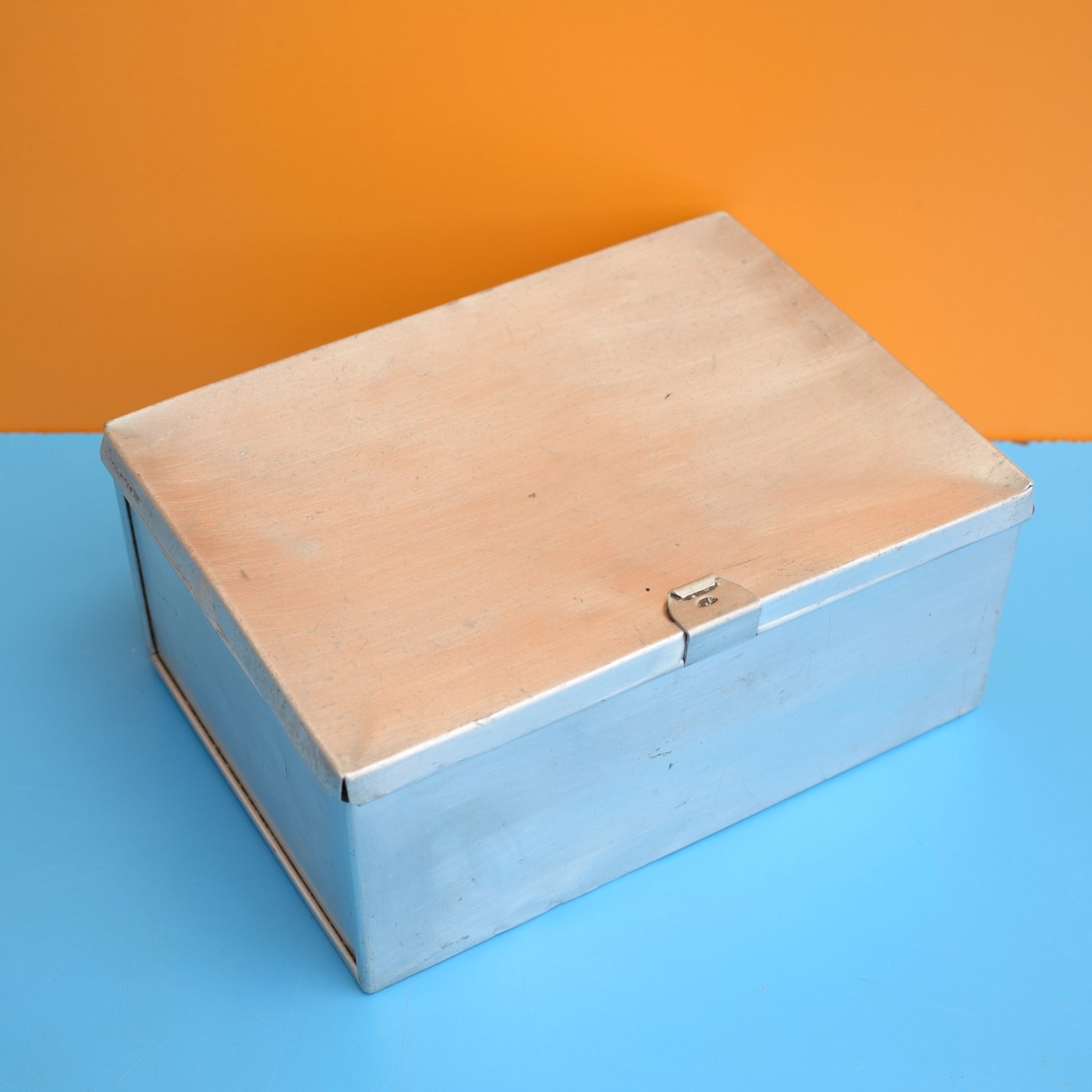 Vintage 1960s Aluminium Lidded Box - Sandwiches? by Vintage