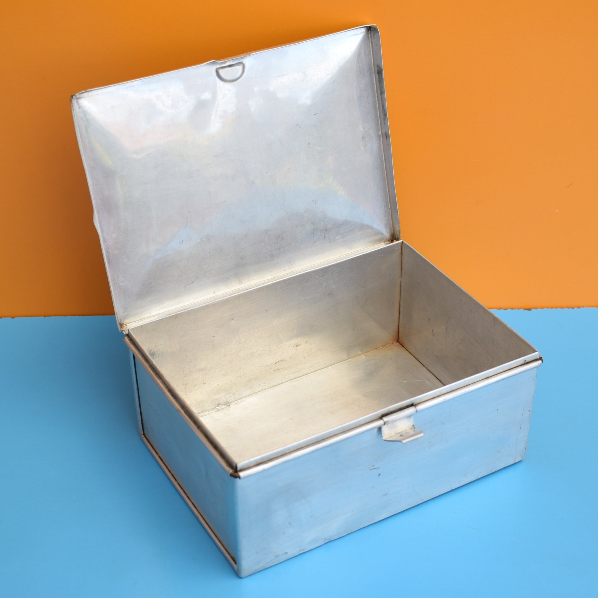 Vintage 1960s Aluminium Lidded Box - Sandwiches? by Vintage