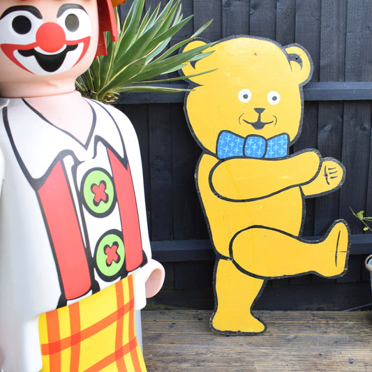 Vintage Fairground Wooden Painted Sign- Teddy Bear by Pineapple Retro