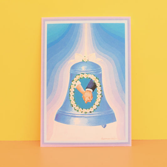 Vintage 1970s Greeting Card - by Paolo Romanelli - Wedding Bell