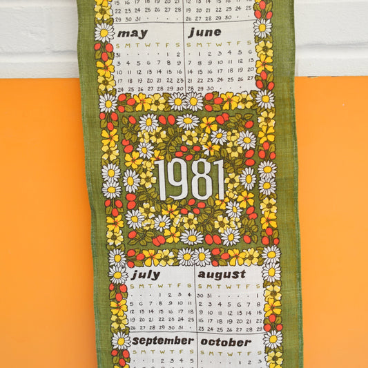 Vintage 1980s Calendar Hanging - Flowers
