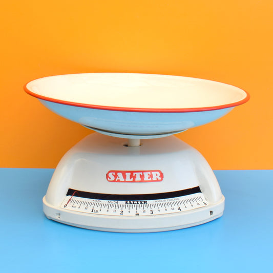 Vintage 1960s Salter Kitchen Scales - White Enamel - Boxed by Vintage