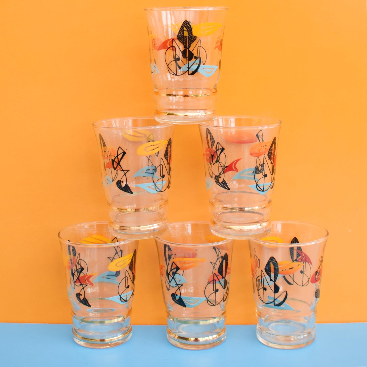 Vintage 1950s Tot Drinking Glass Set