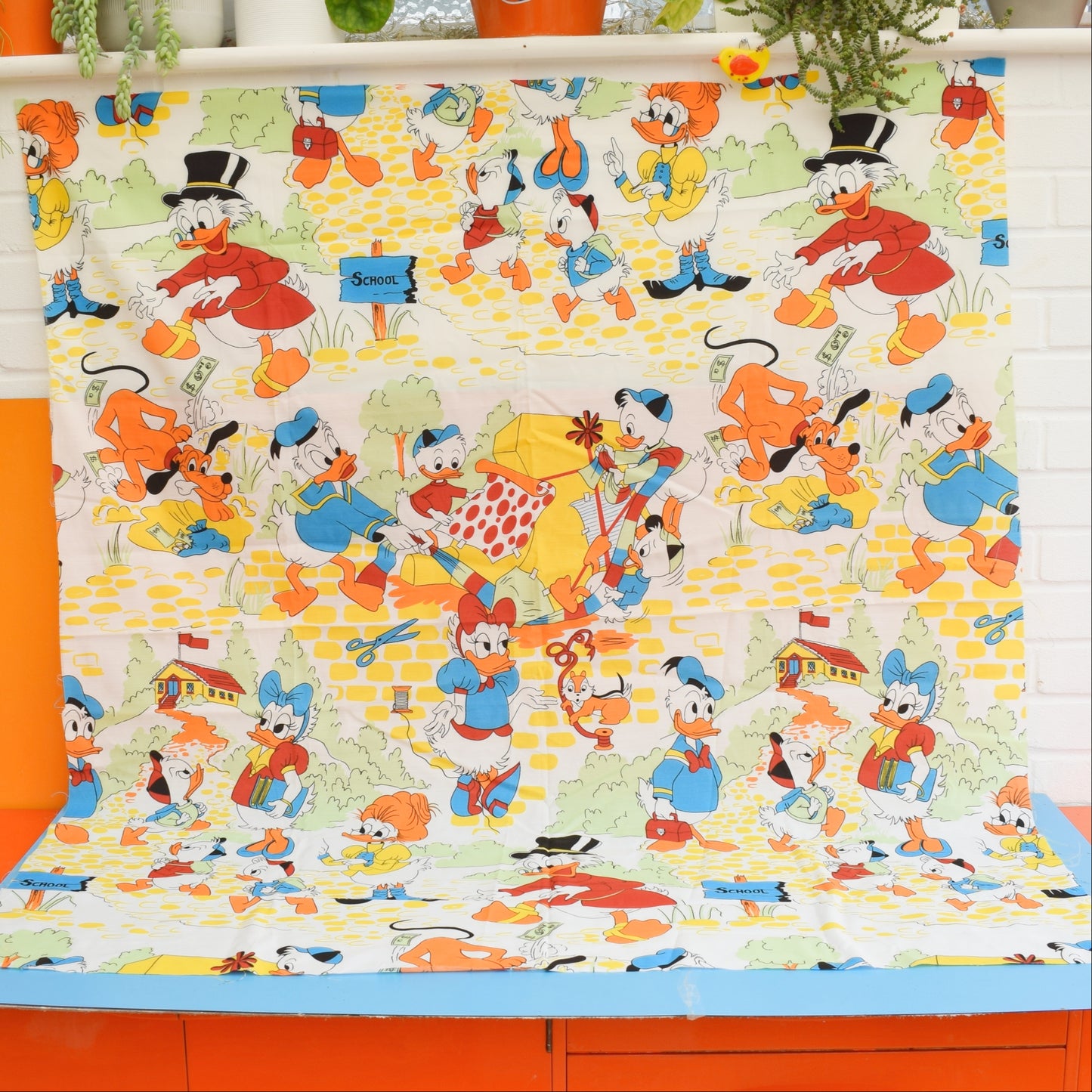 Vintage 1980s Disney Fabric - Donald Duck by Vintage